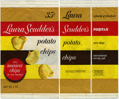 Laura Scudders Potato Chips Bag, Vintage, courtesy of JasonLiebig's Flickr stream